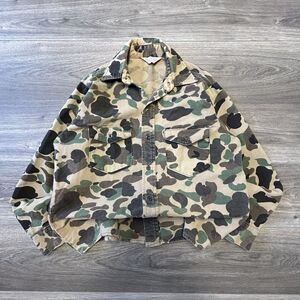 Vintage Frostproof Duck Camo Shirt Adult Medium 90s Canvas Faded Boxy Made USA